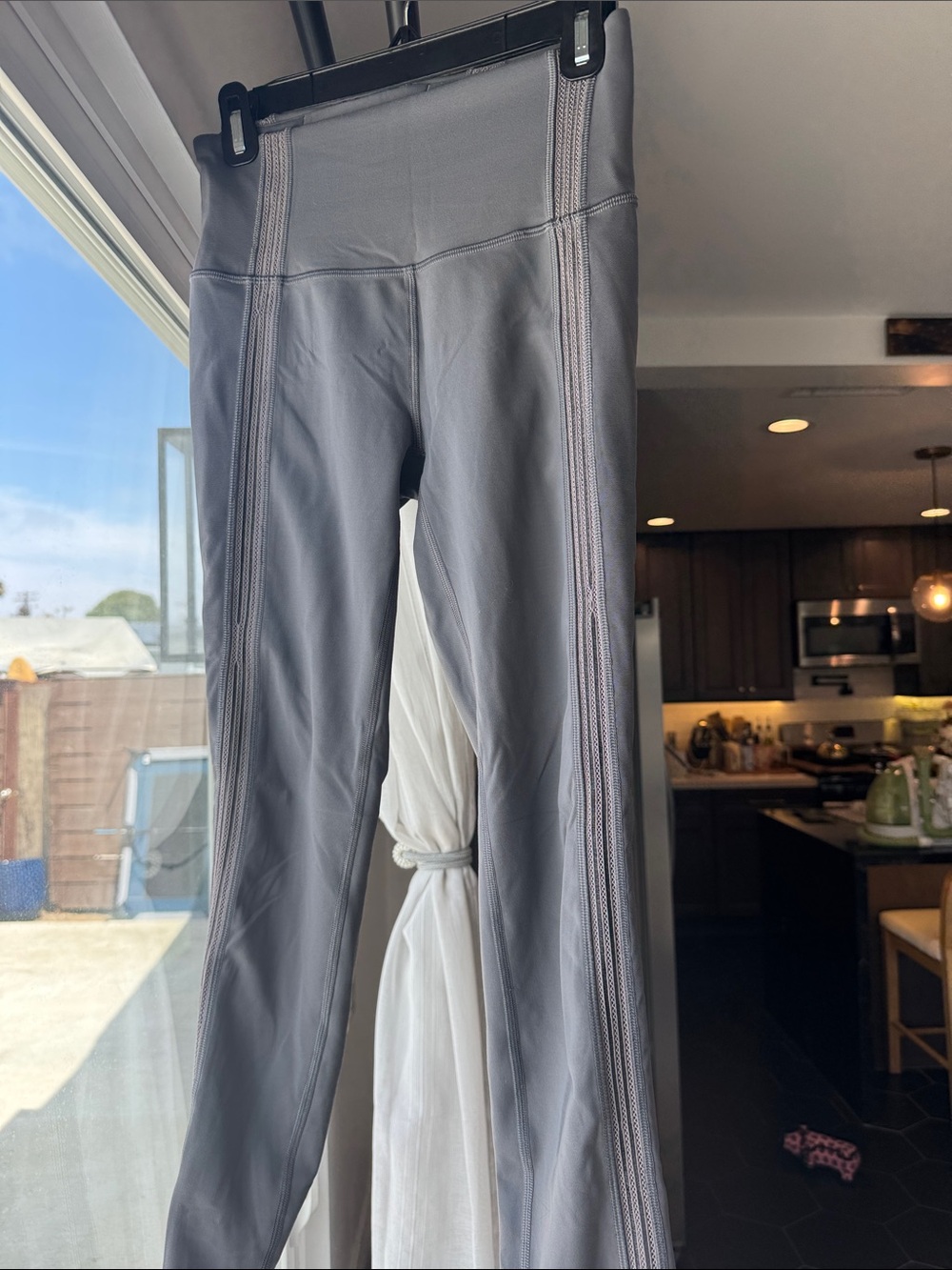 lululemon athletica Purple High-Rise Leggings with Pink Side Stitch Detail